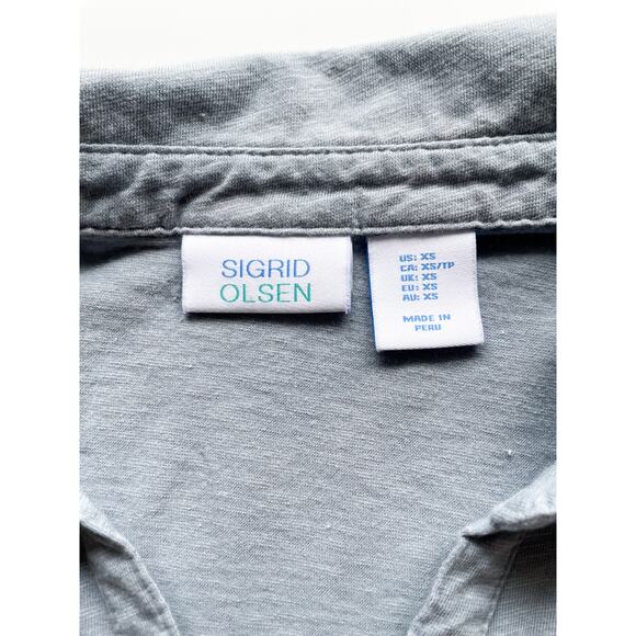 Women's Sigrid Olsen Casual Sleeveless Blouse Gray Blue Size XS - Picture 2 of 6